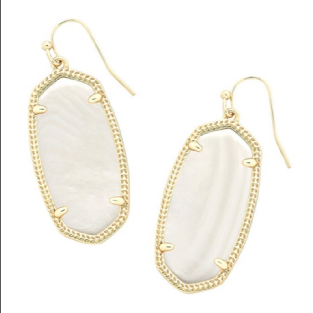 Kendra Scott White Pearl Ellie Earrings